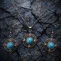 Bohemian Style Alloy & Synthetic Turquoise Pendant Necklace