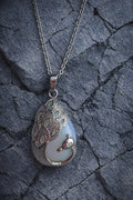 Opalite Gem stone Pendant for Women Necklace Gemstone Pendant with Silver Colour Chain