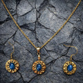 Natural Agate Pendant and Earrings