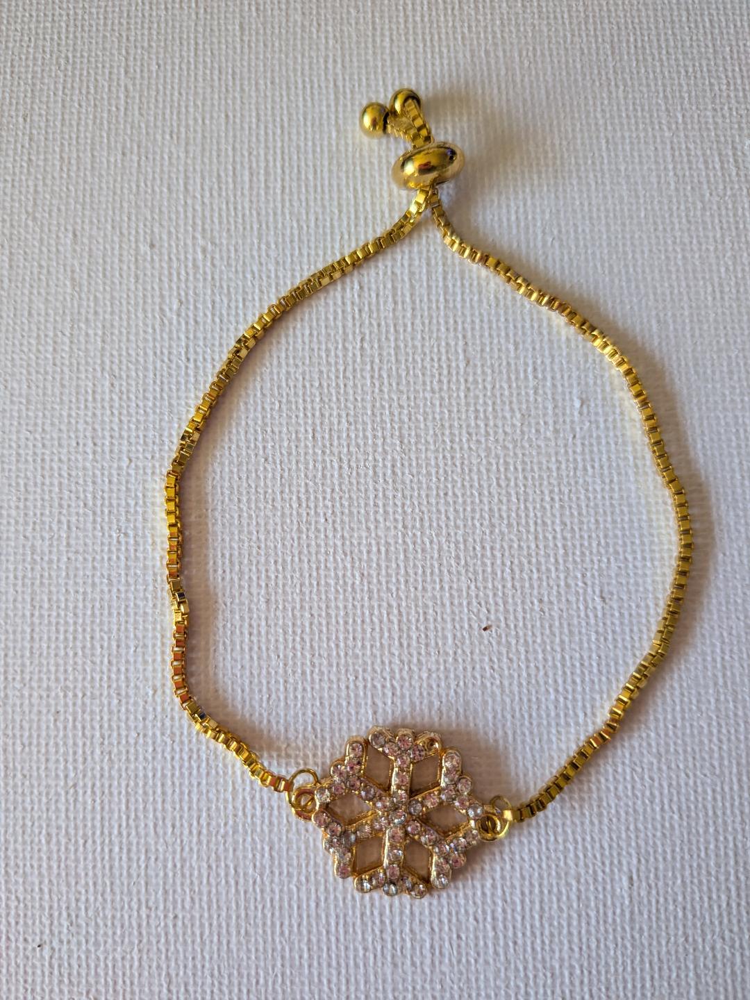 Snowflake Sparkle Gold Bracelet Stainless Steel