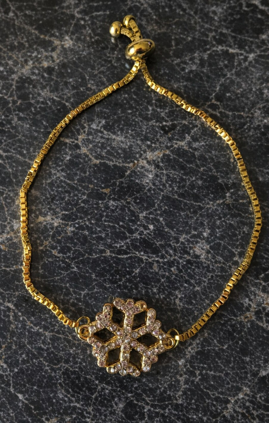 Snowflake Sparkle Gold Bracelet Stainless Steel