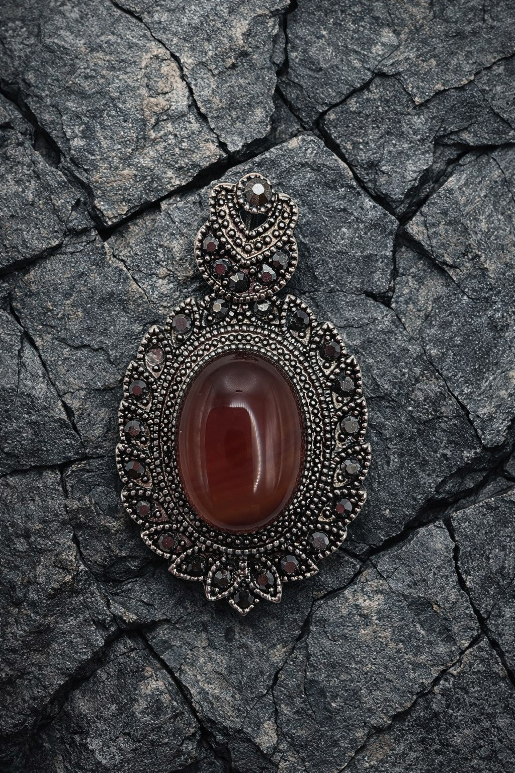 Natural Carnelian Gothic Pendant
