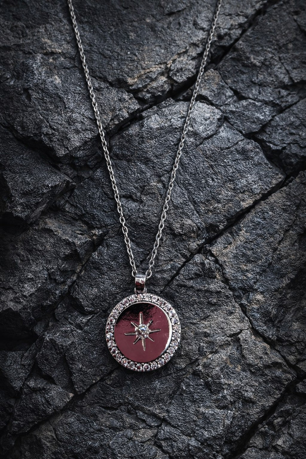 Crimson Star Radiance Necklace Gold Colour