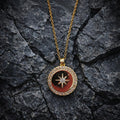 Crimson Star Radiance Necklace Gold Colour