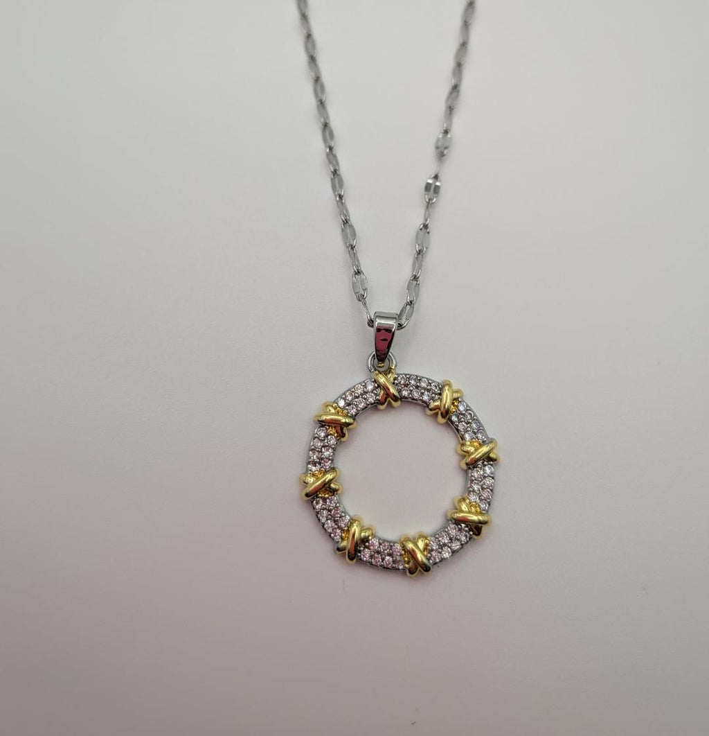 Eternal Orbit Duo‑Tone Necklace Pendant