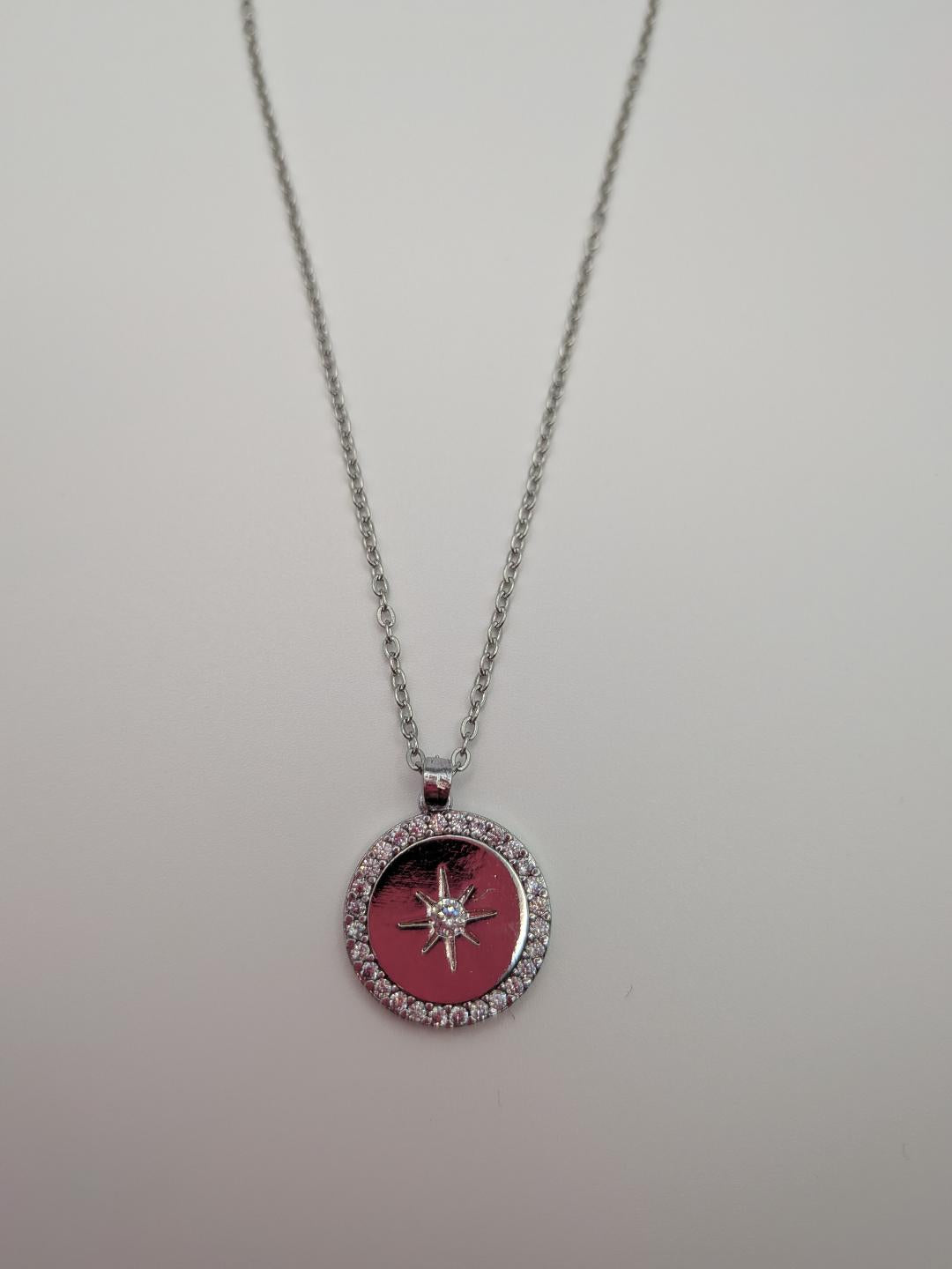 Crimson Star Radiance Necklace Gold Colour
