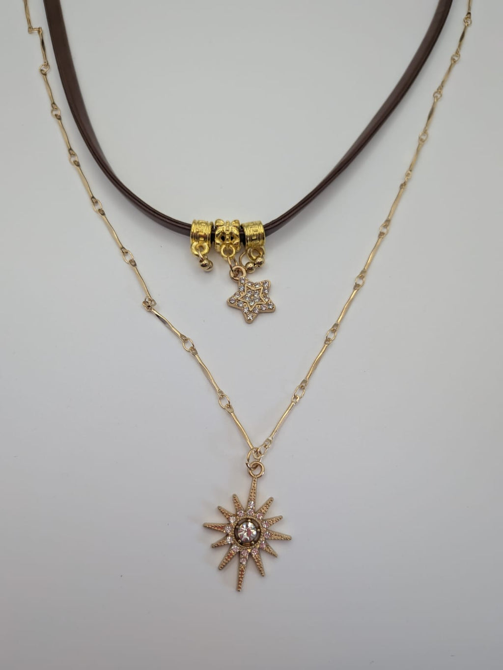 Celestial Harmony Duo Crystal Rhinestone Sun Star Pendant