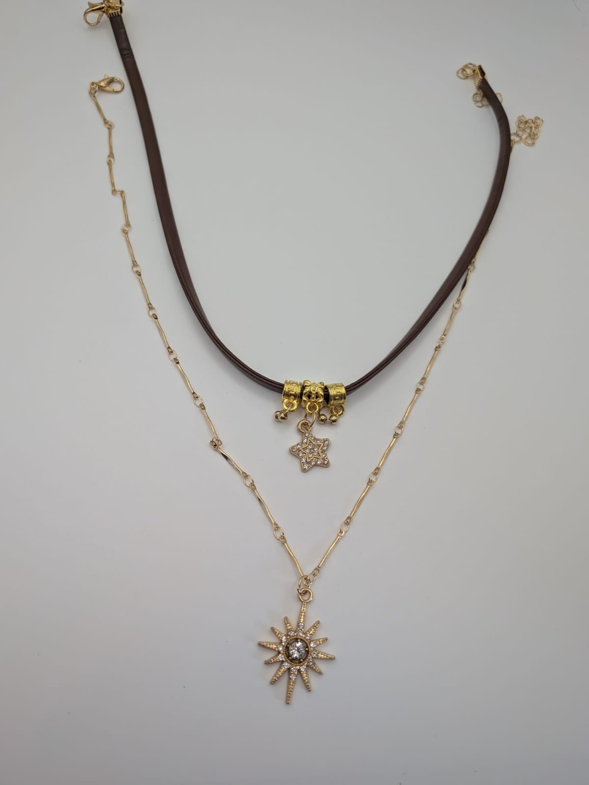 Celestial Harmony Duo Crystal Rhinestone Sun Star Pendant