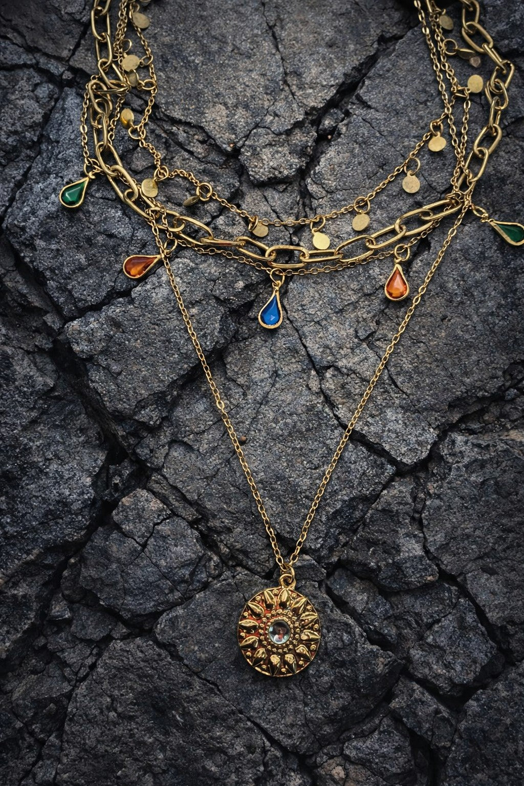 Aurora Cascade Layered Necklace