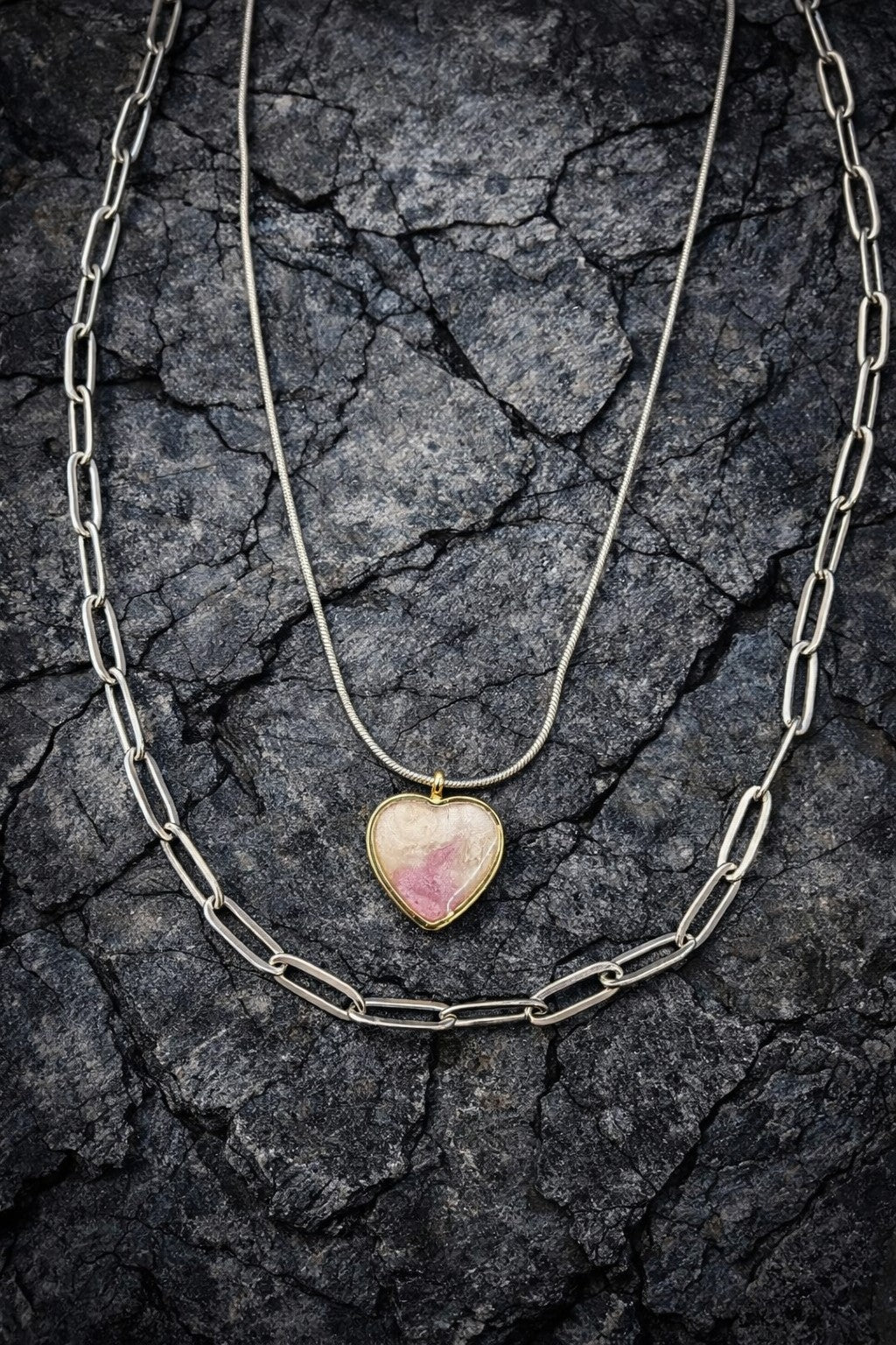 Golden Heart Harmonie-Halskette mit mehreren Lagen