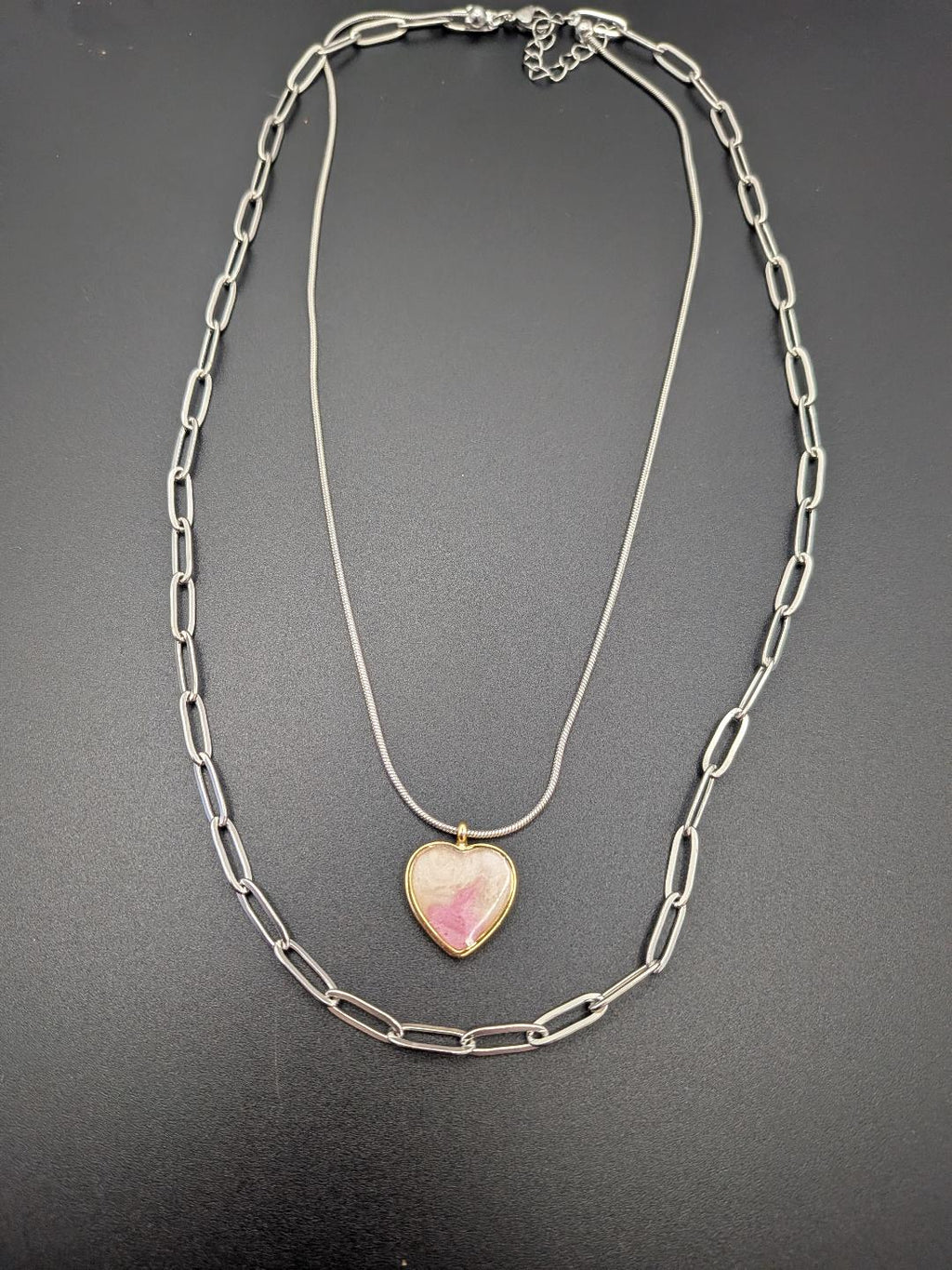 Golden Heart Harmony Layered Necklace