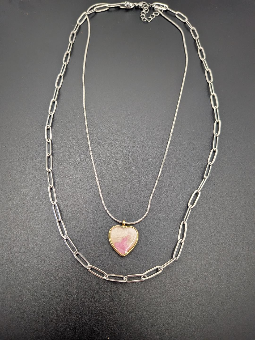 Golden Heart Harmony Layered Necklace
