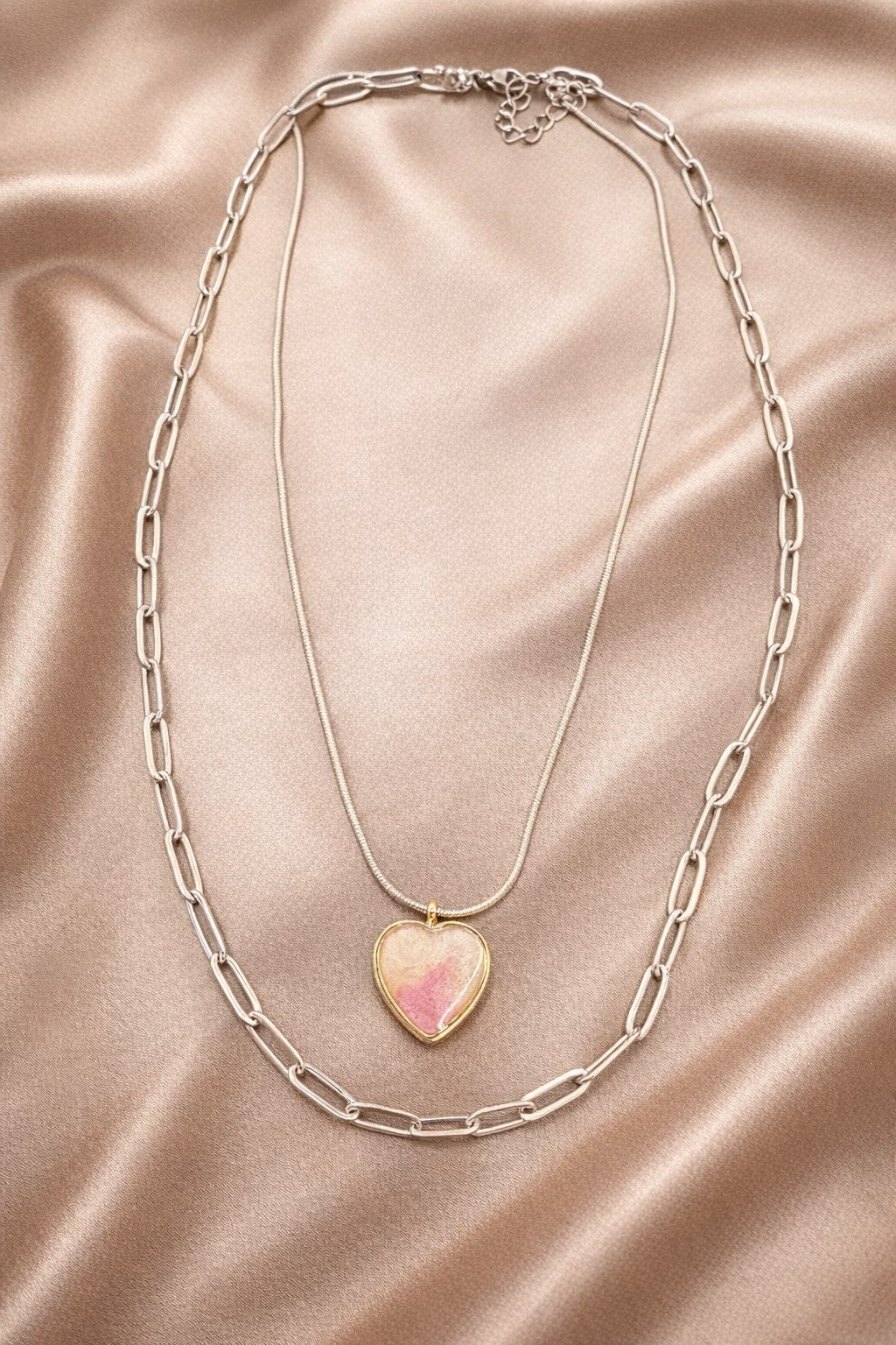 Golden Heart Harmony Layered Necklace