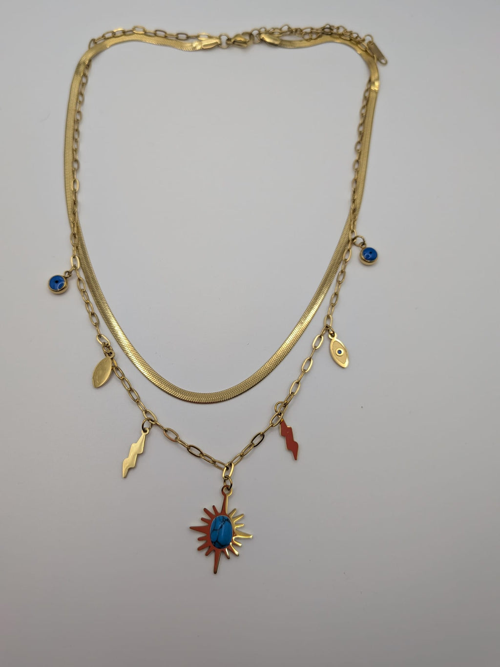 Celestial Aura Layered Stainless Steel Necklace