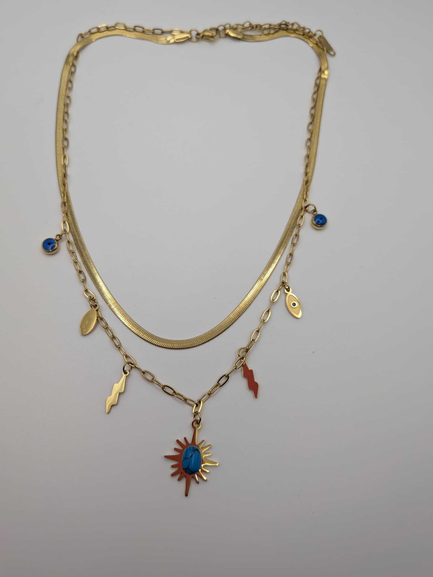 Celestial Aura Layered Stainless Steel Necklace