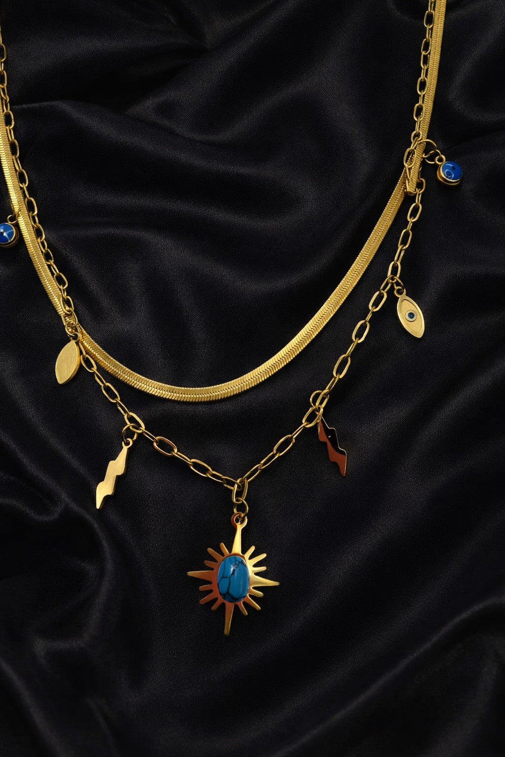 Celestial Aura Layered Stainless Steel Necklace