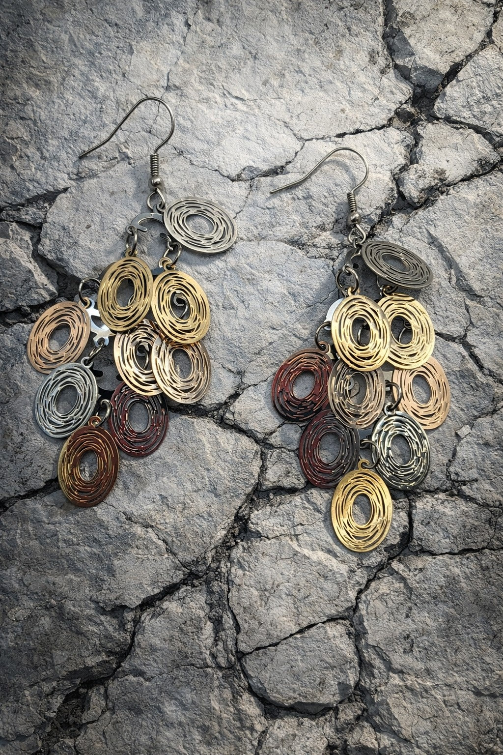Aurora Cascade Mixed-Metal Earrings