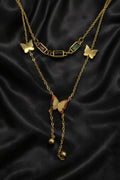 Layered Necklace Stainless Steel 18K Gold Plated Butterfly Heart Shell Pendant