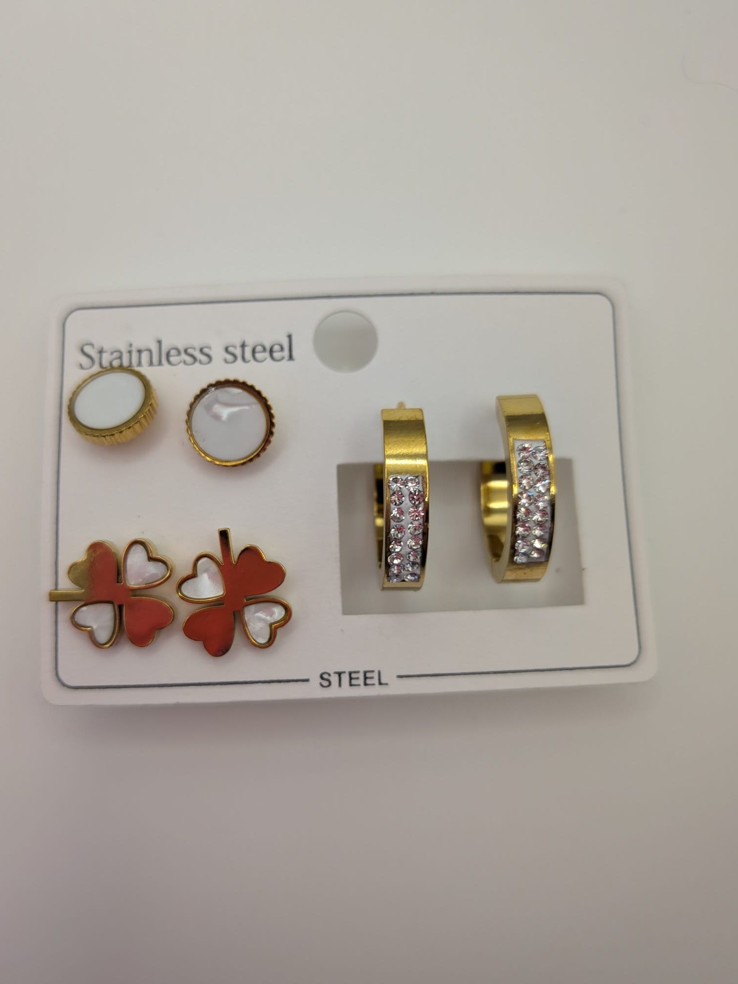 Set of 3 pair of earrings Radiant Harmony Stainless Steel Earring Set