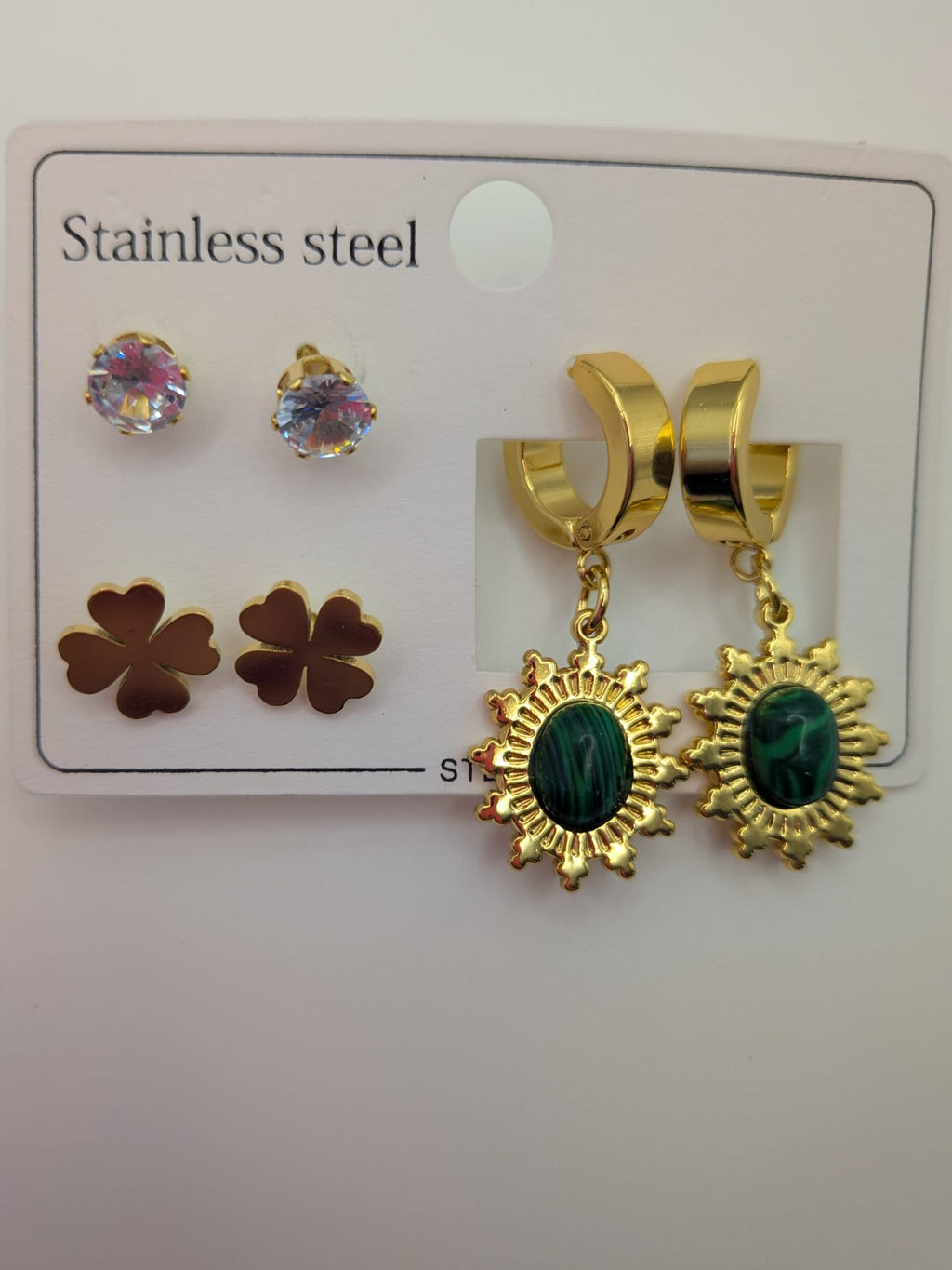 Stainless Steel Earring Set 3 pair of earrings