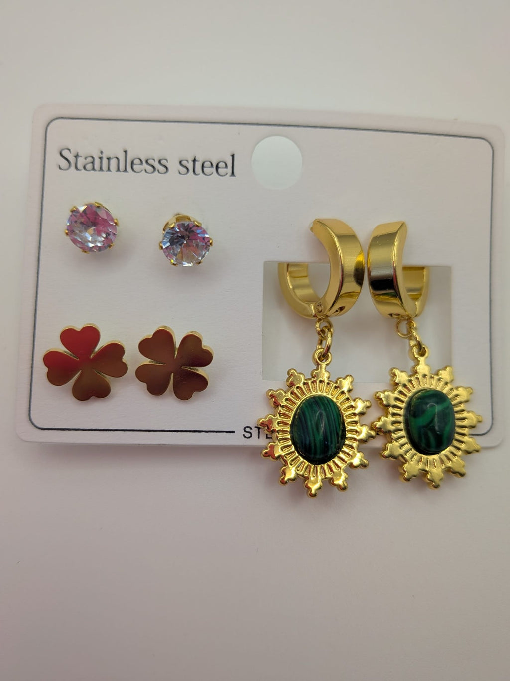 Stainless Steel Earring Set 3 pair of earrings