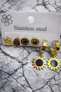 Set of 3 pair of earrings - Sun flower and Leaf