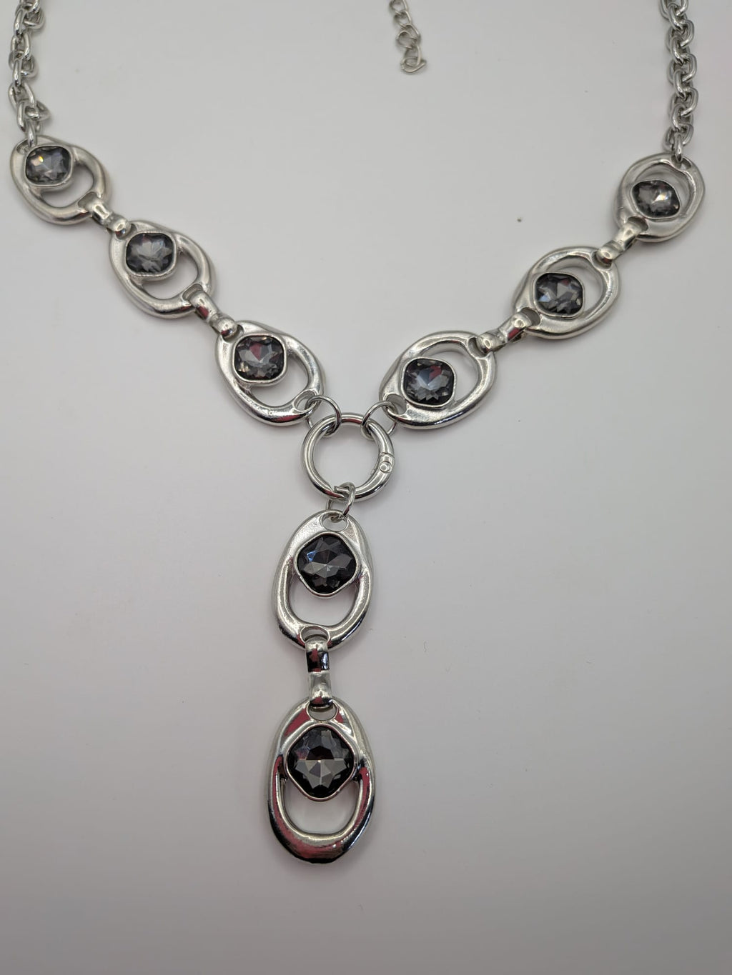 Alloy Glass Oval Pendant Y Necklaces for Women