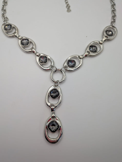 Alloy Glass Oval Pendant Y Necklaces for Women