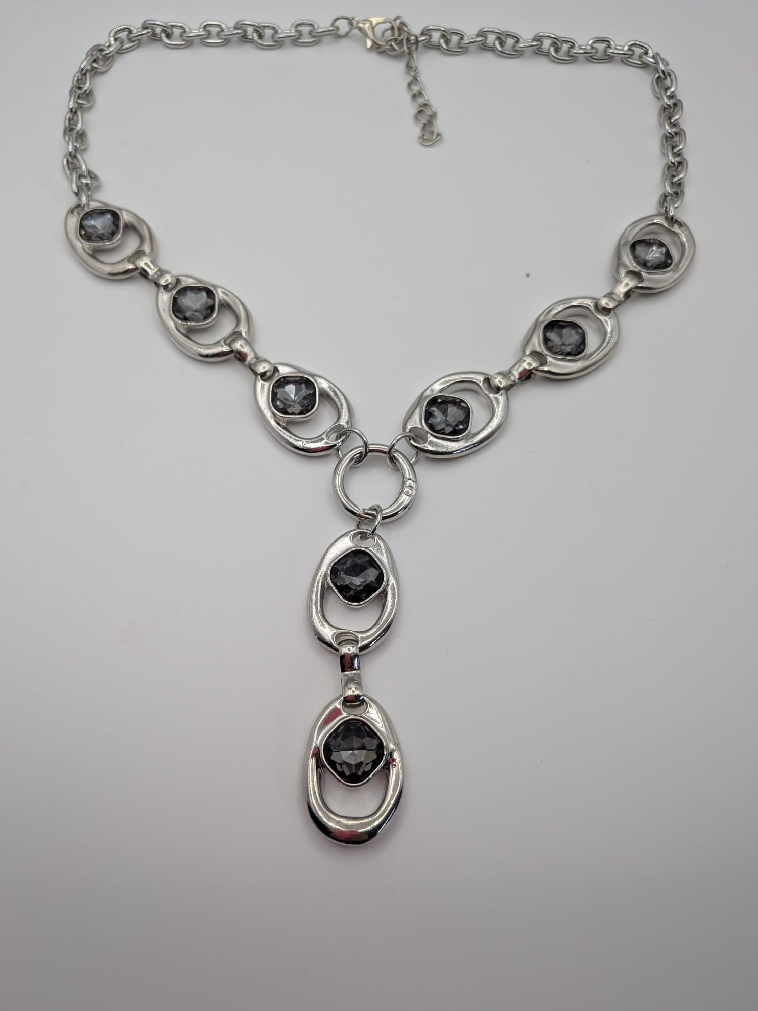 Alloy Glass Oval Pendant Y Necklaces for Women
