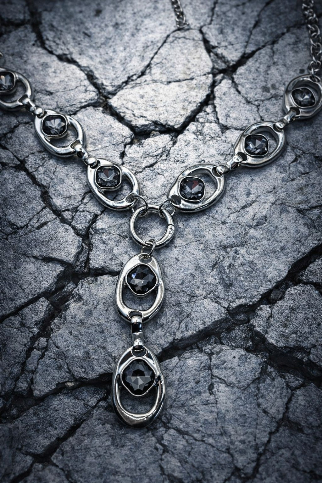 Alloy Glass Oval Pendant Y Necklaces for Women