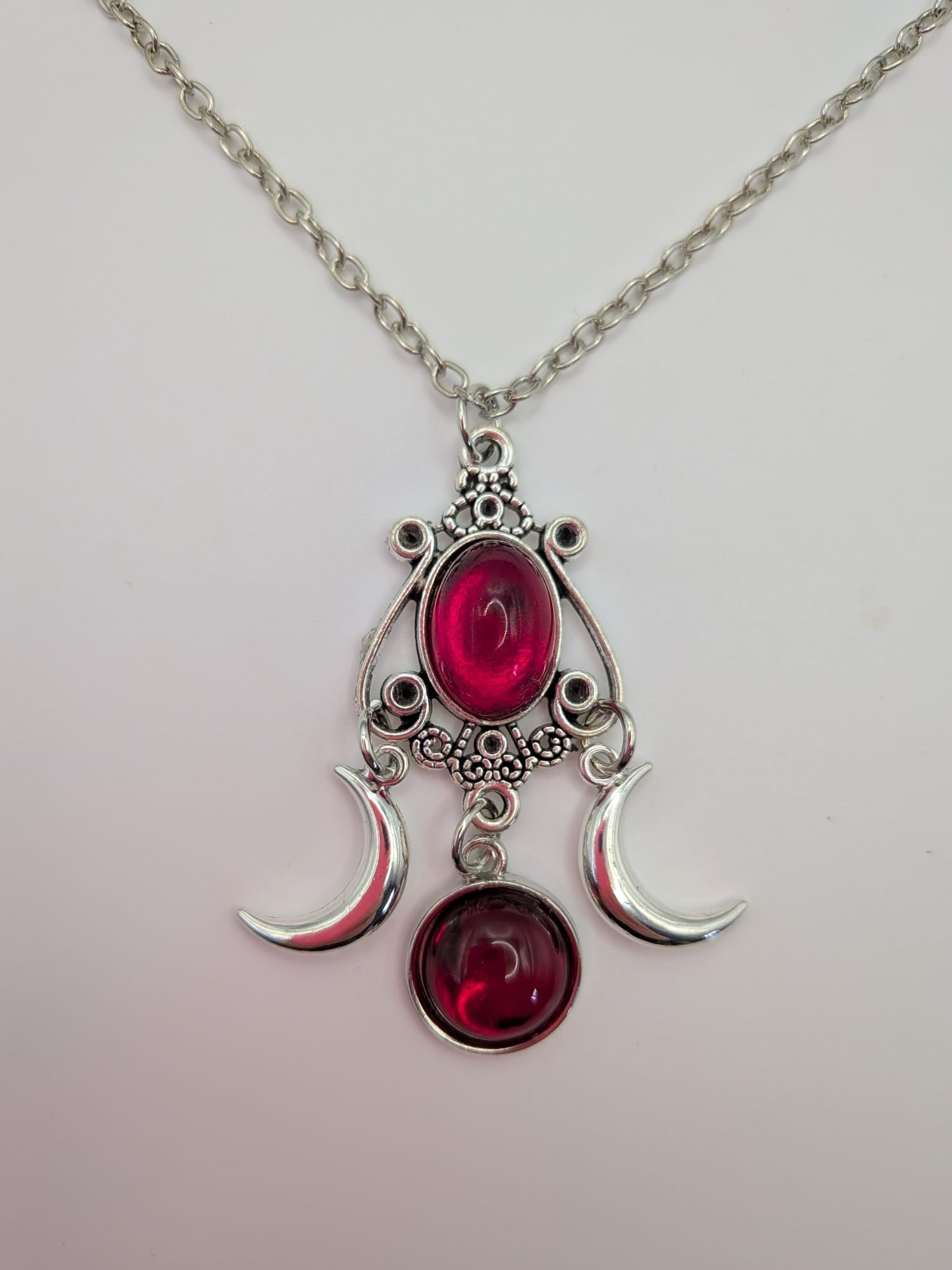 Crimson Lunar Trinity Pendant