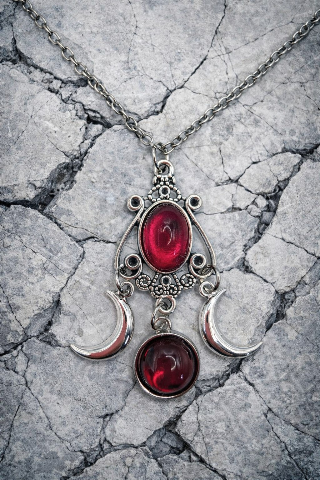 Crimson Lunar Trinity Pendant