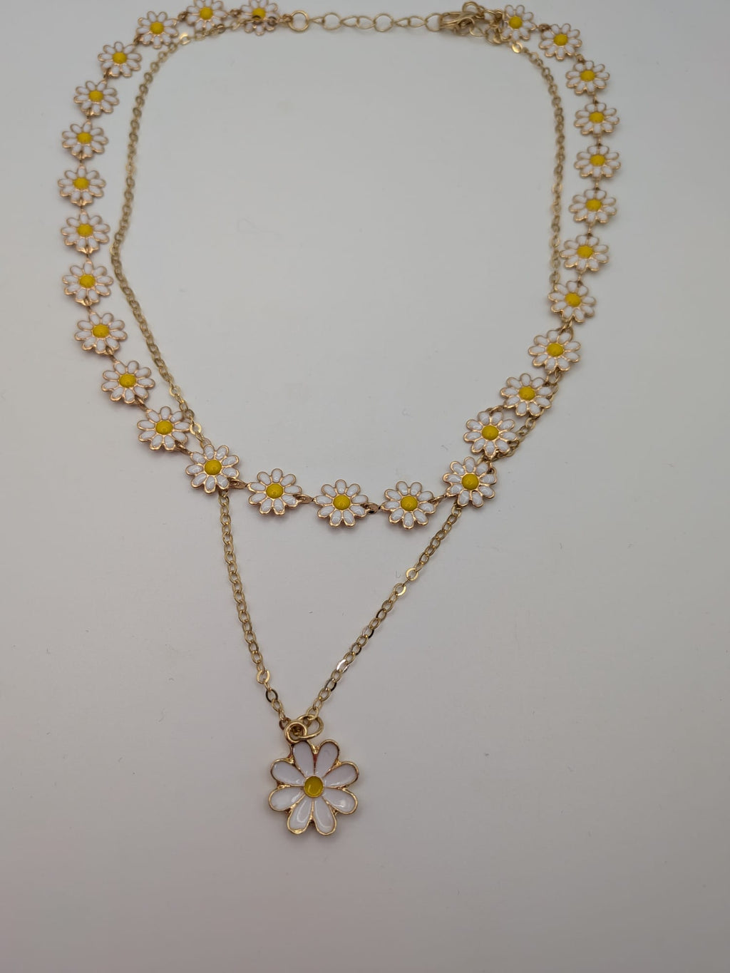 Daisy Charm Multi‑Layer Necklace