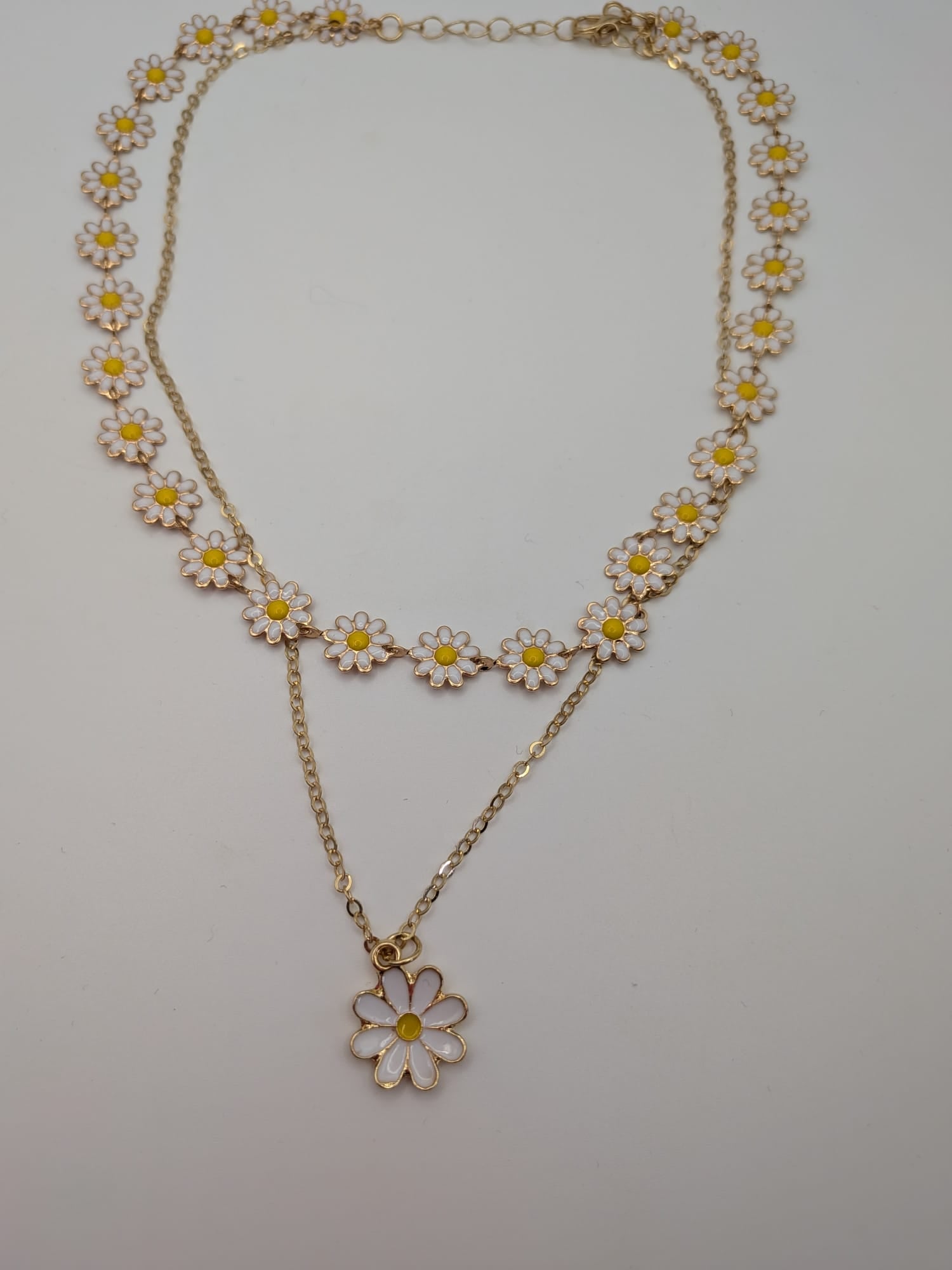 Daisy Charm Multi‑Layer Necklace