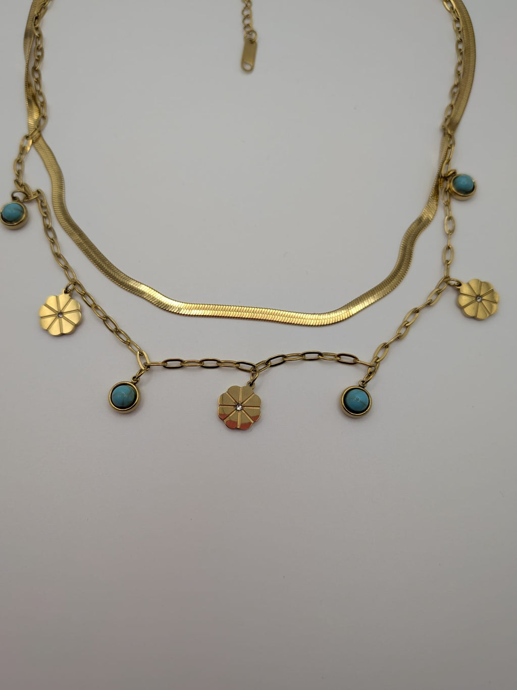 Gold Colour Geometric Pendant Necklace