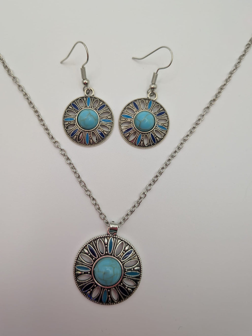 Boho - Bohemian Ethnic Style Zinc Alloy & Synthetic Turquoise Pendant Necklaces & Dangle