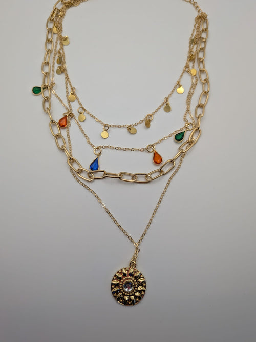 Aurora Cascade Layered Necklace