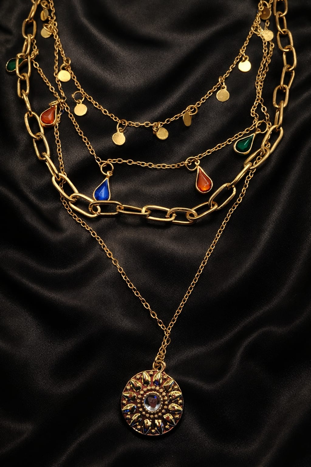 Aurora Cascade Layered Necklace