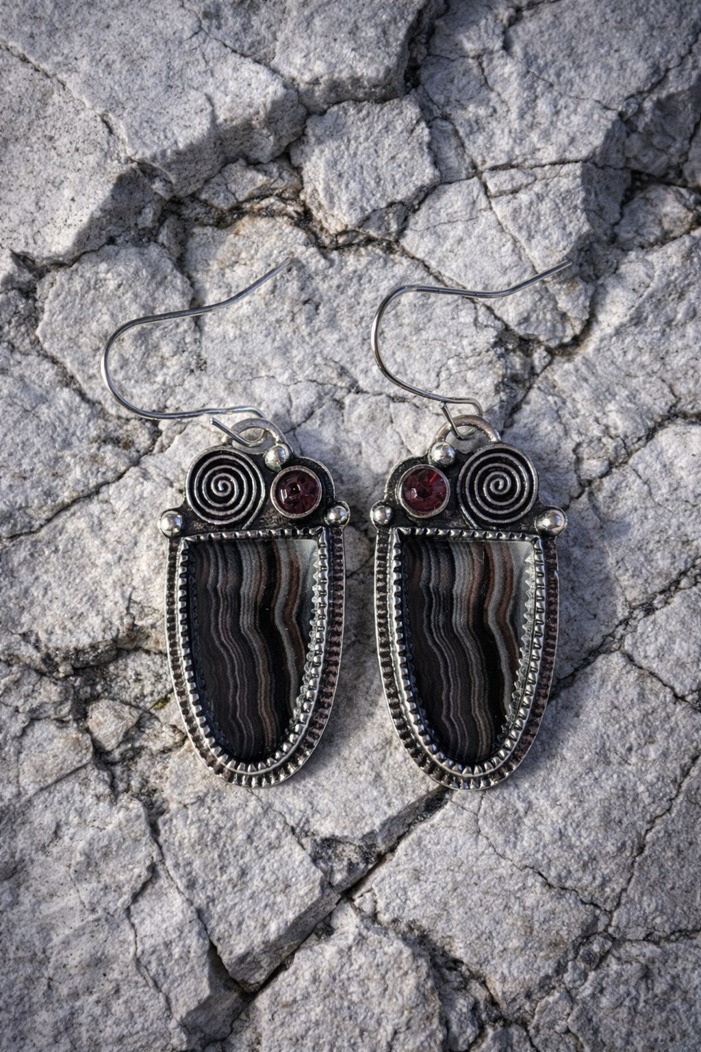 Alloy Rhinestone Dangle Earrings – Medium Purple Boho