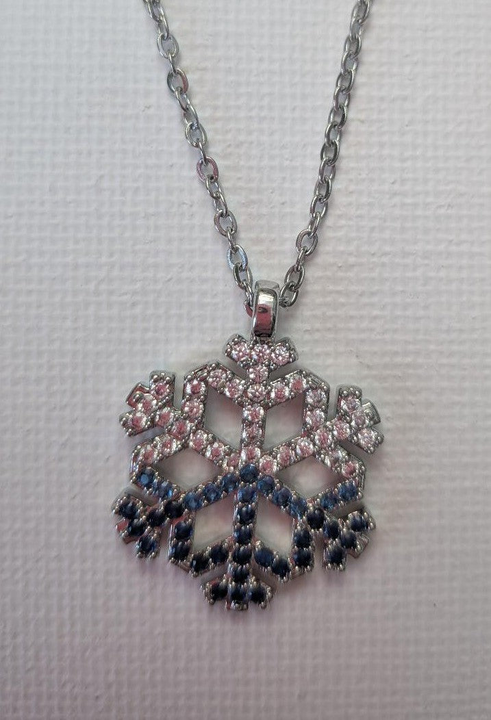 Colourful Zircon Stone Snowflake Necklace