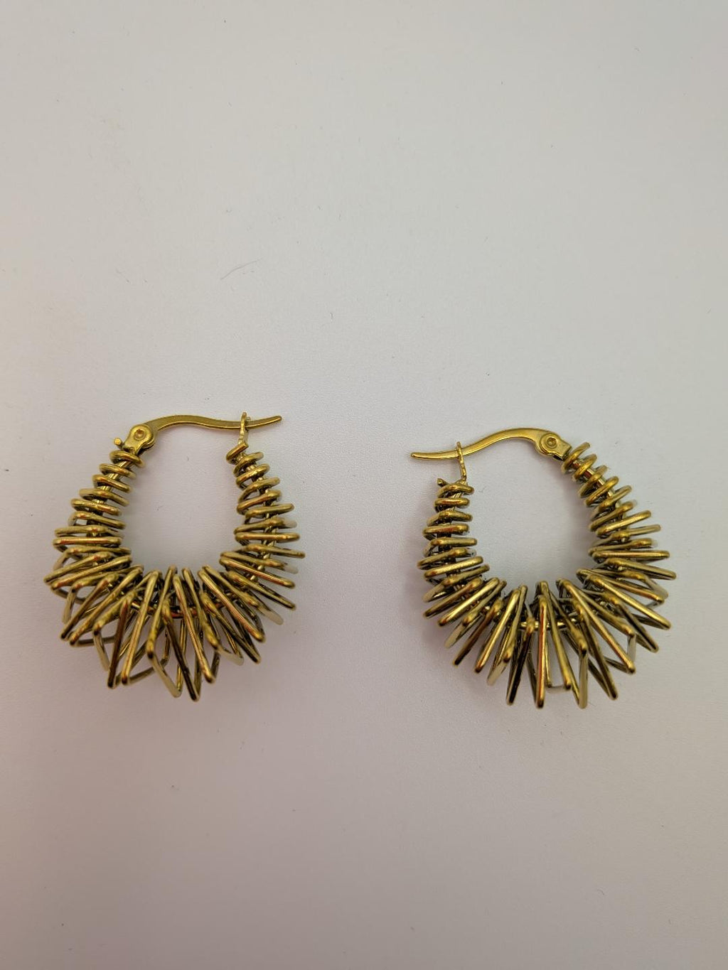 Stainless Steel Teardrop Hoop Earrings Real 18K Gold Plated