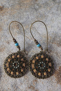 Bohemia Vintage Flower Dangle Earrings – Antique Bronze Elegance